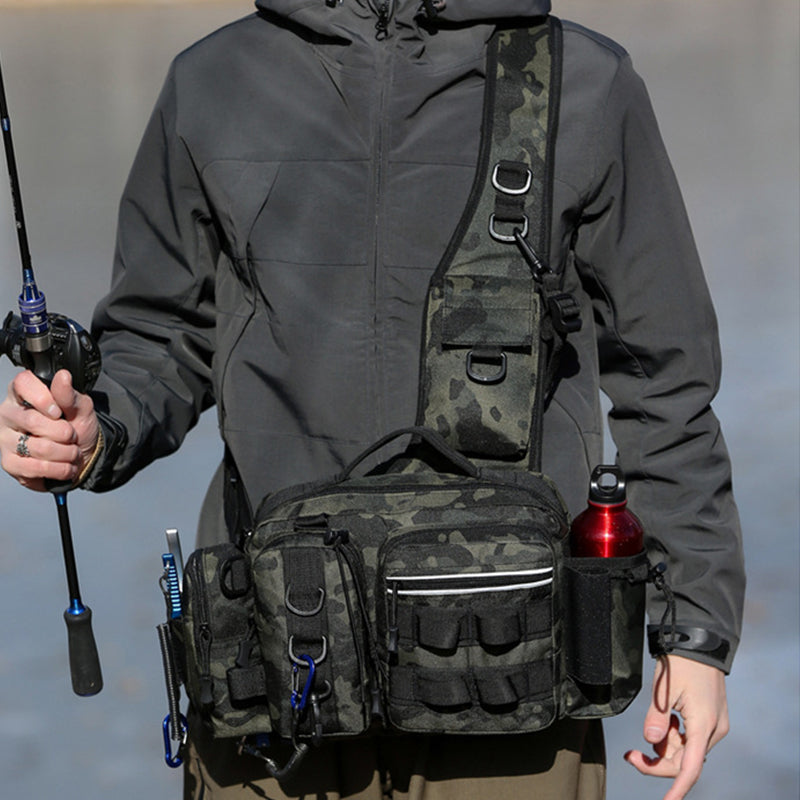 Men’s Fishing Backpack – Bait Box, Pole Holder & Storage Bags