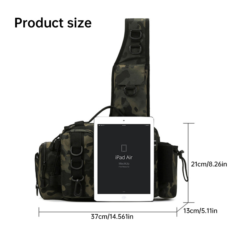 Men’s Fishing Backpack – Bait Box, Pole Holder & Storage Bags