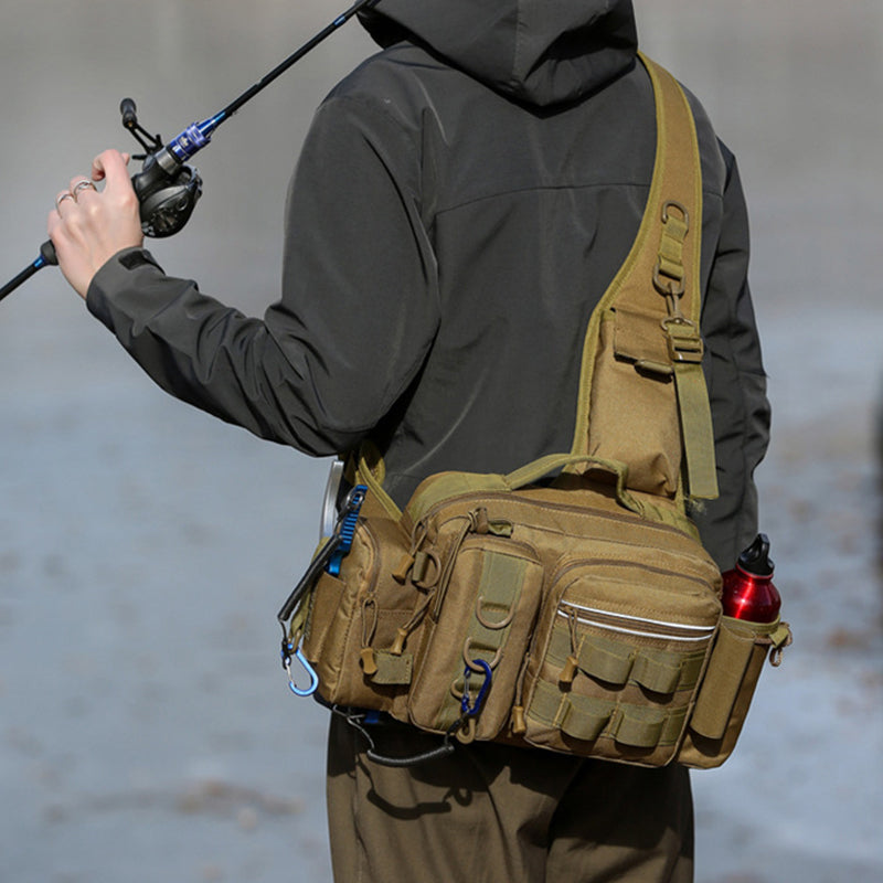 Men’s Fishing Backpack – Bait Box, Pole Holder & Storage Bags