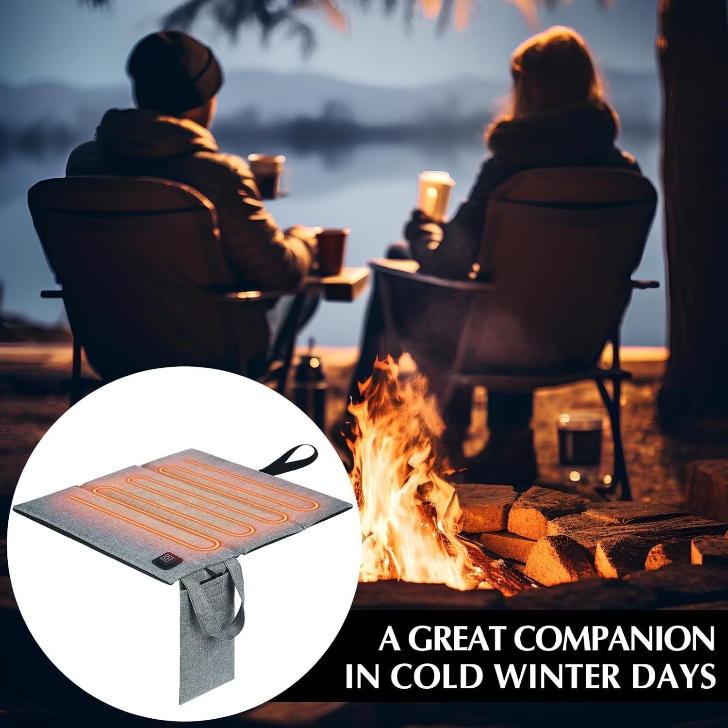 Portable USB Heated Seat Cushion – Warm Anywhere Outdoors