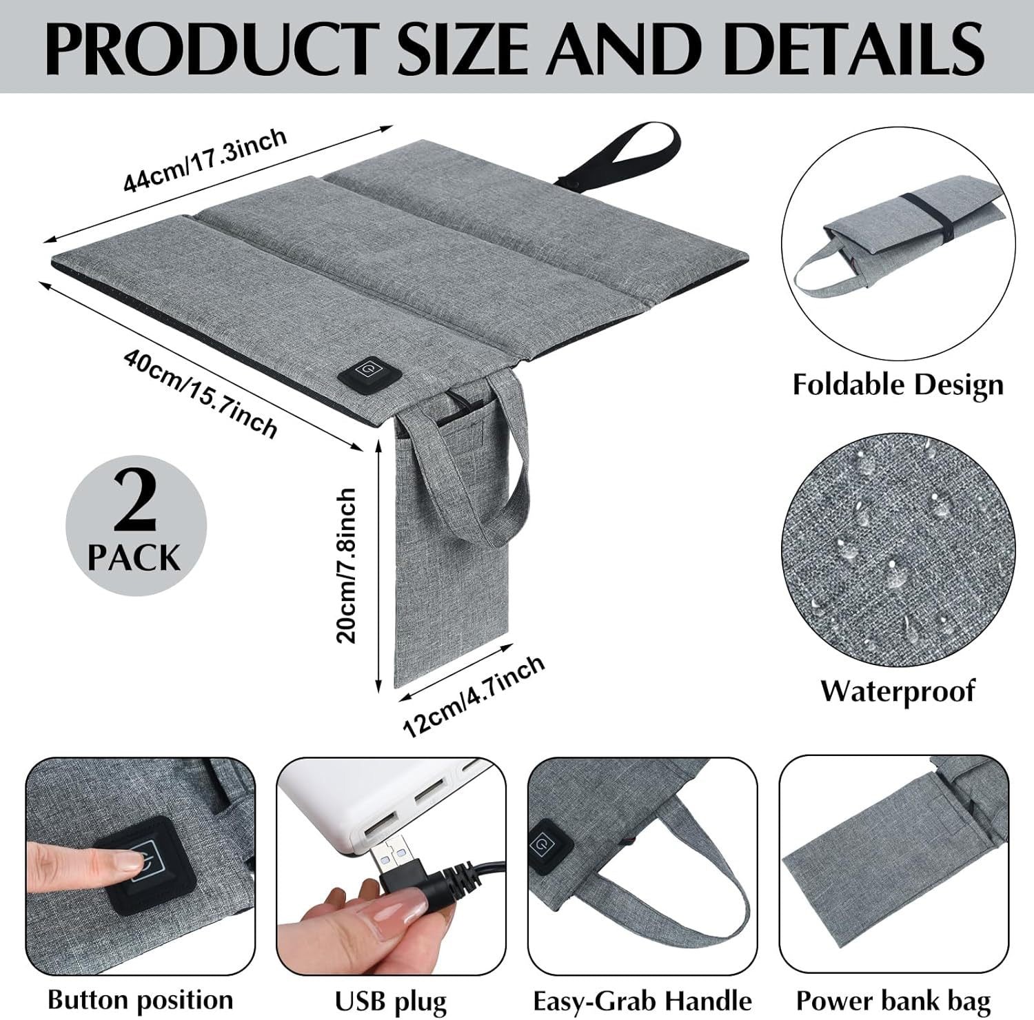 Portable USB Heated Seat Cushion – Warm Anywhere Outdoors