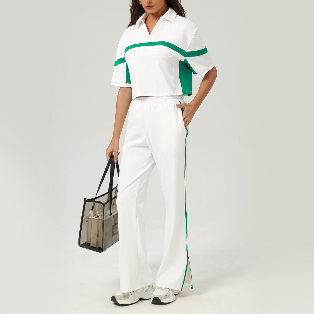 Tennis & Golf Two-Piece Sports Set – Contrast Color Fitness Apparel