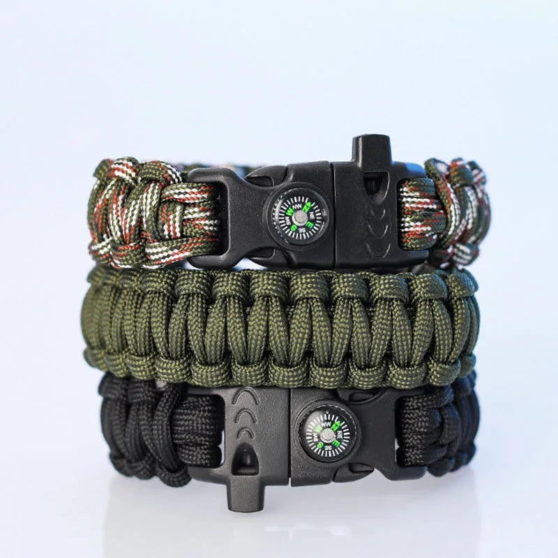Multifunction Paracord Survival Bracelet – Whistle & Compass Included