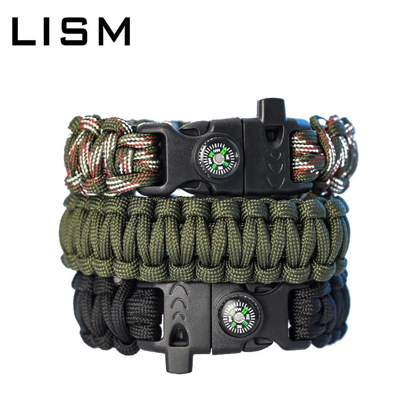 Multifunction Paracord Survival Bracelet – Whistle & Compass Included