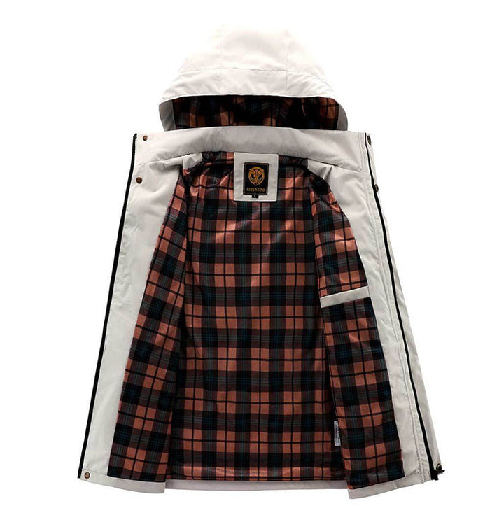 Men’s Casual Hooded Jacket – Warm, Windproof & Multi-Pocket